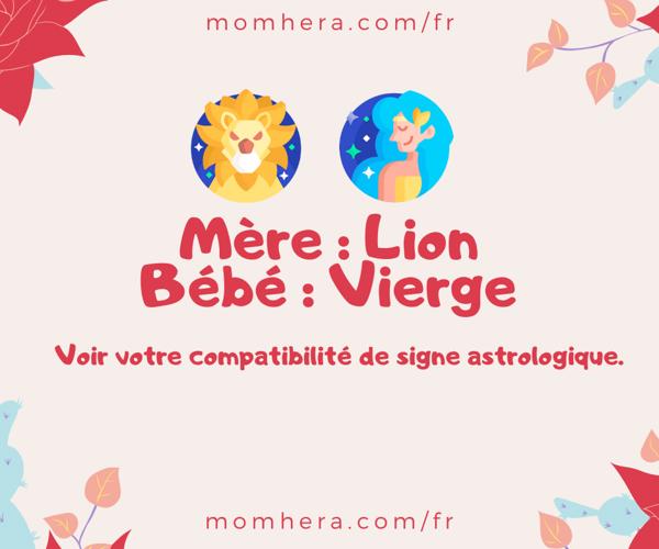 Compatibilité entre une Maman Lion et un Bébé Vierge